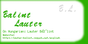 balint lauter business card